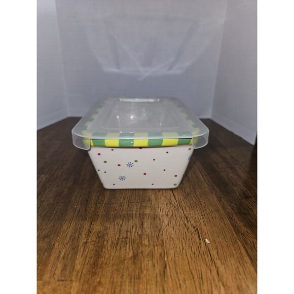 Temp-tations By Tara 12 Oz Mini Loaf Bakeware "Winter Whimsy" Stoneware. - Picture 2 of 5